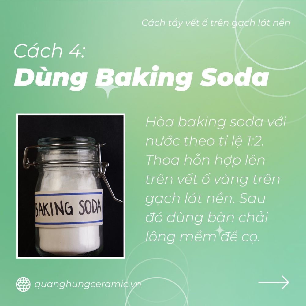 Dùng baking soda tẩy trắng gạch ố vàng