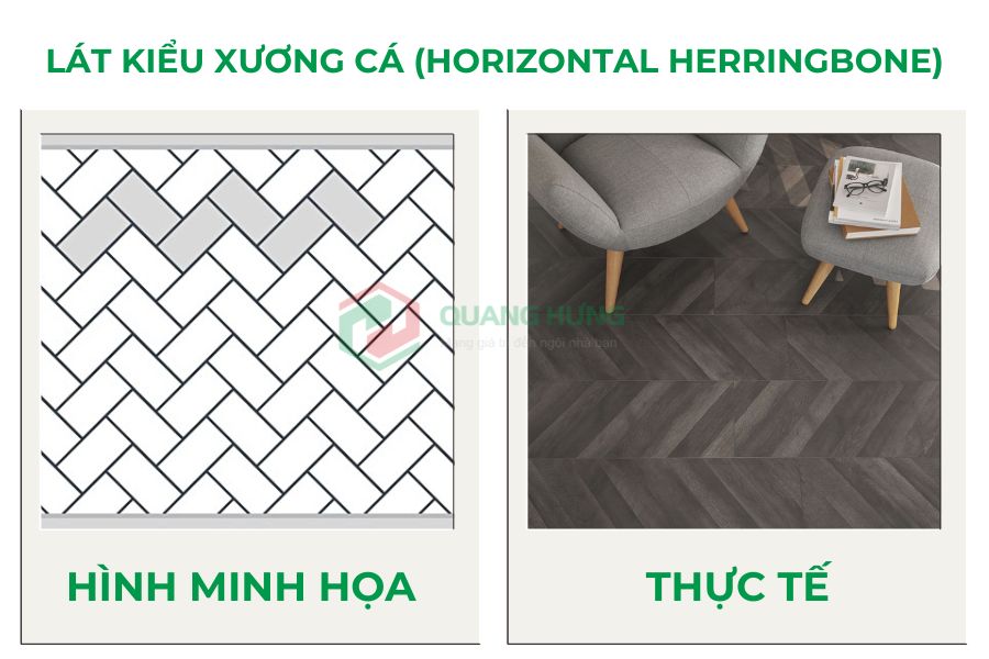 Lát kiểu xương cá (Horizontal Herringbone)