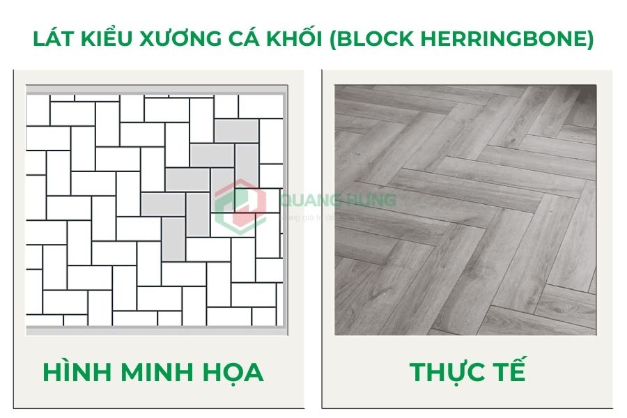 Lát kiểu xương cá khối (Block Herringbone)