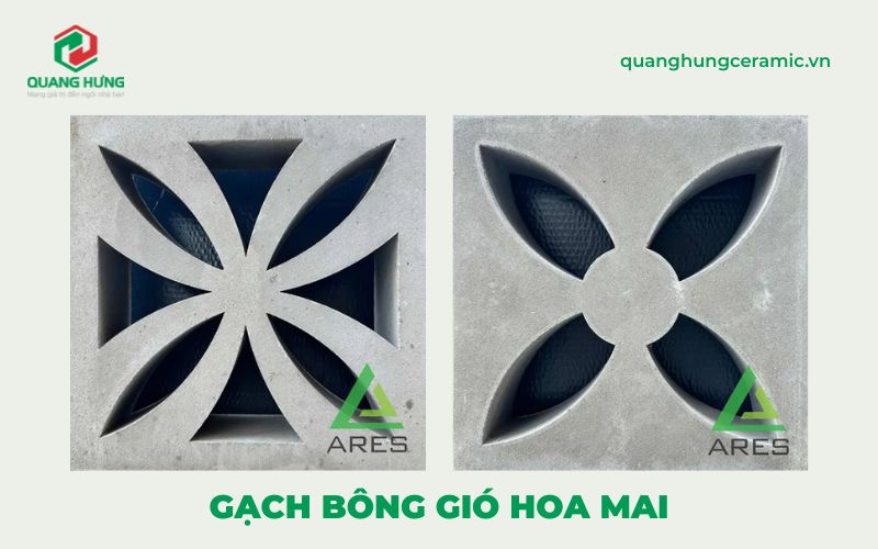 Các mẫu gạch bông gió họa tiết hoa Mai