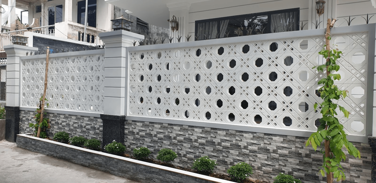 Thiết kế hàng rào gạch bông gió đẹp