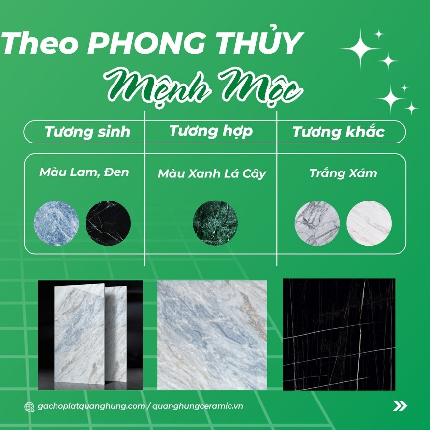 Lựa chọn gạch lát nền cho gia chủ mệnh Mộc