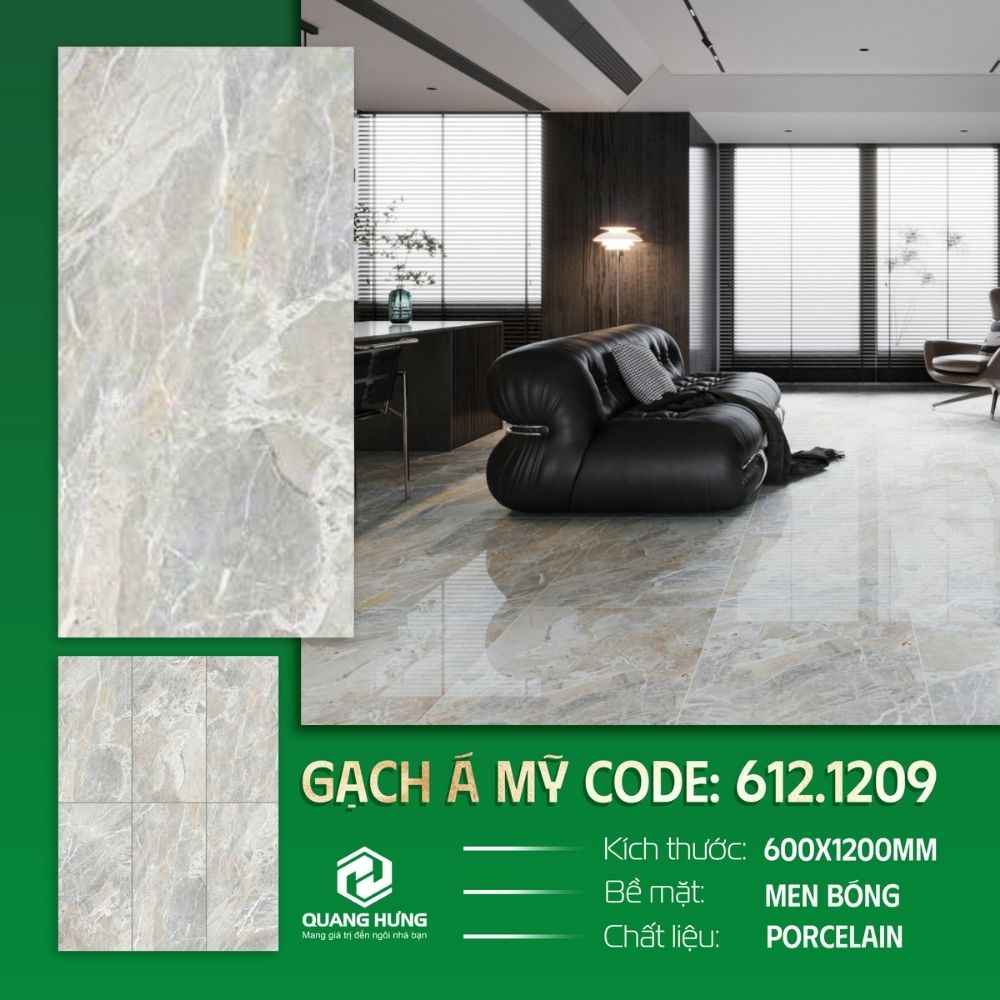 Sản phẩm gạch Á Mỹ 600x1200mm men bóng