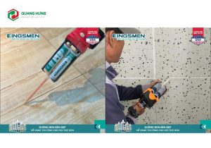 Hình ảnh thực tế thi công keo ron gạch Epoxy Kingsmen