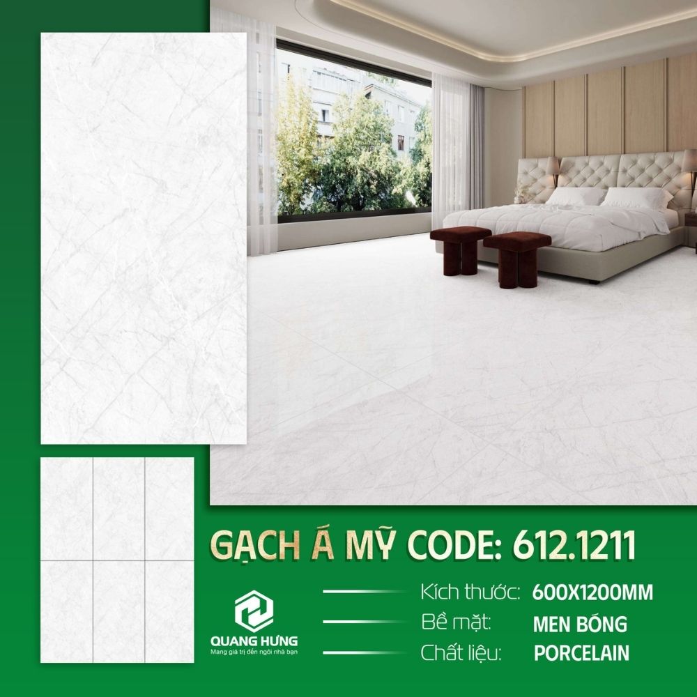 Sản phẩm gạch Á Mỹ 600x1200mm men bóng xương Porcelain