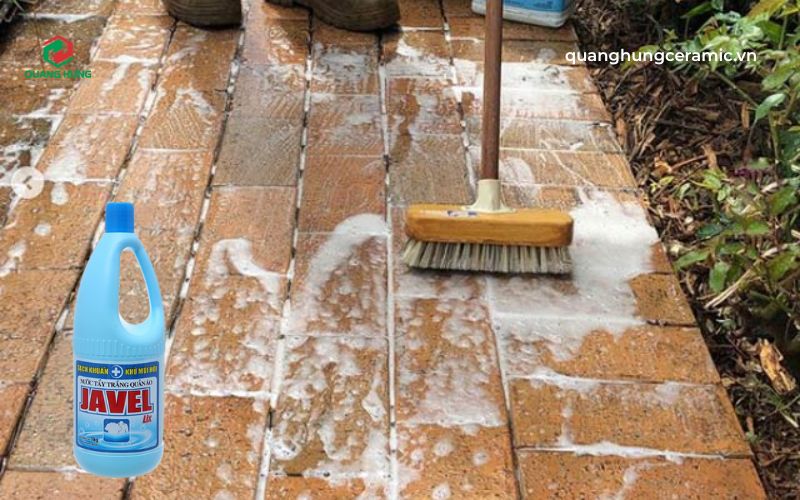 Sử dụng nước tẩy Javel cho các vết rêu cứng đầu