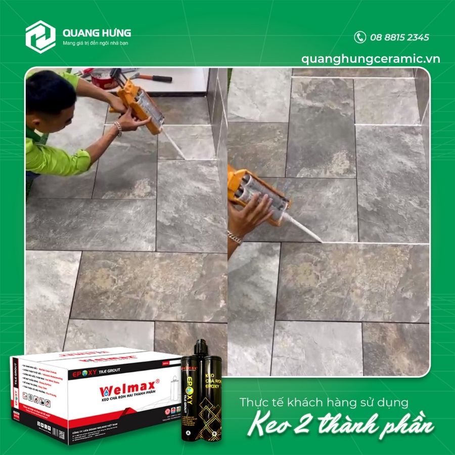 Keo 2 thành phần thược được ứng dụng trong thi công ốp lát gạch