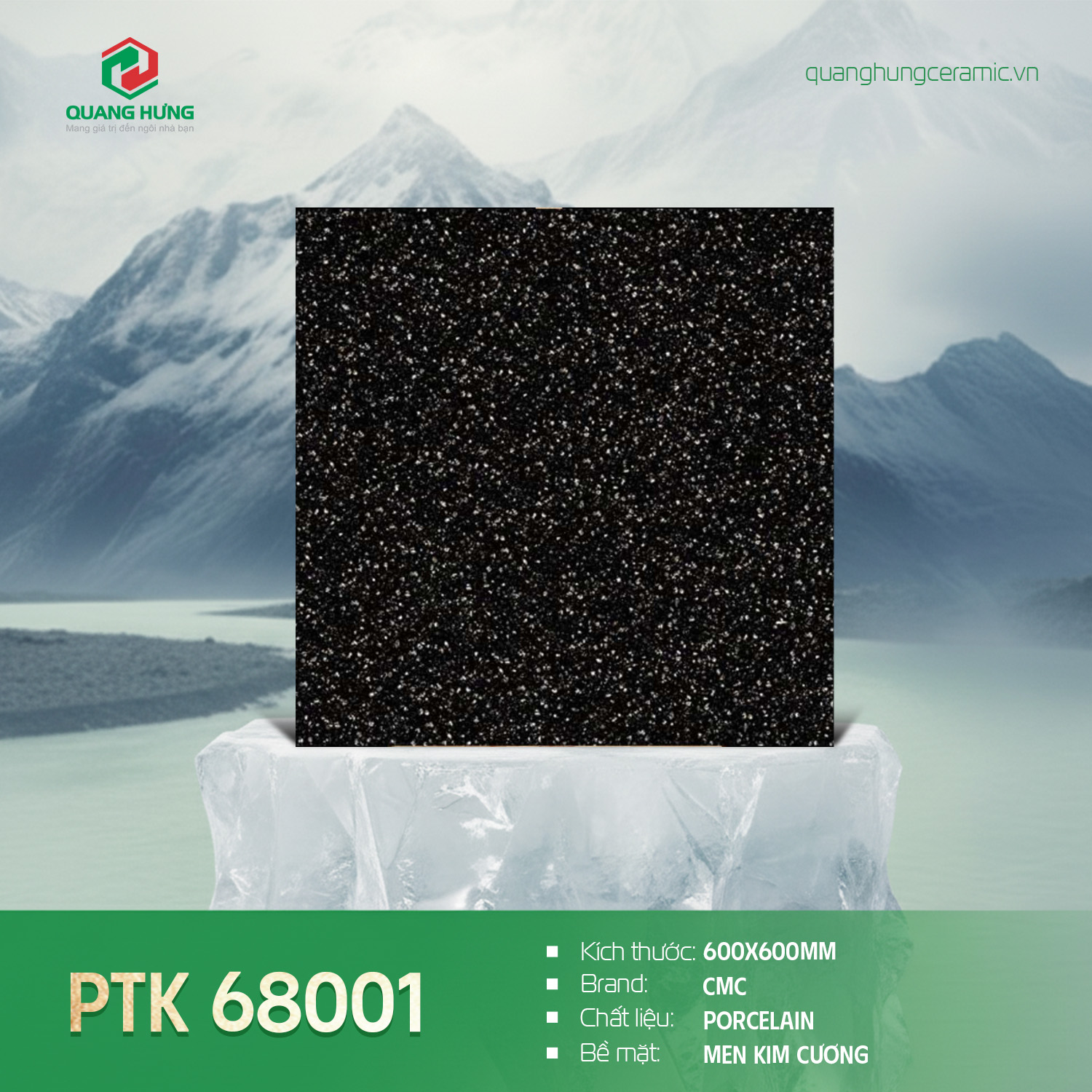 Gạch ốp lát màu đen mã PTK 68001