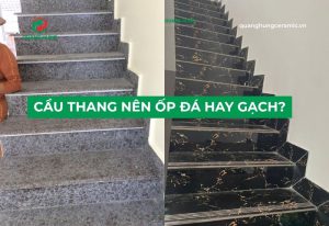 So sánh chi tiết giữa ốp đá và ốp gạch cho cầu thang