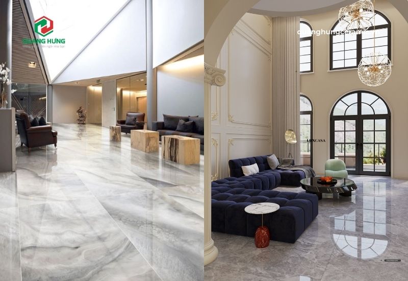 Ứng dụng gạch khổ lớn lát nền phòng khách và sảnh lớn