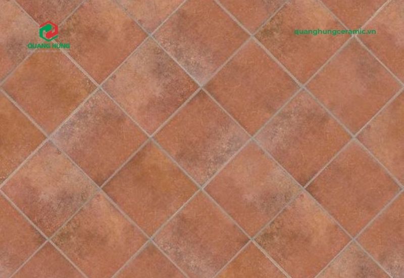 Map gạch đỏ lát sân