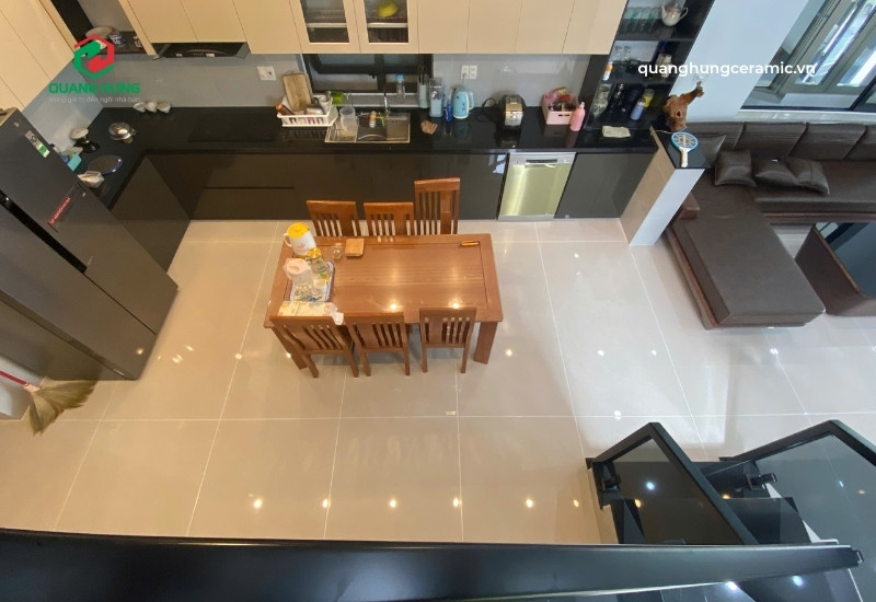 Ứng dụng gạch khổ lớn lát nhà bếp