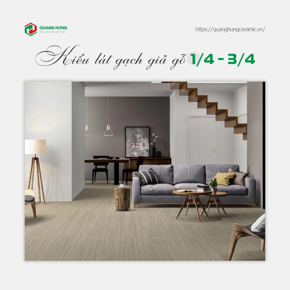 Kiểu lát sole (lệch mạch 1/2, 1/3, 1/4)