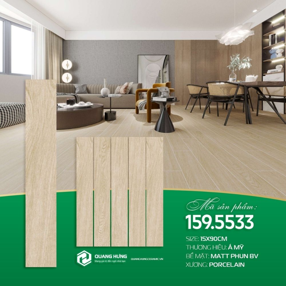 Gạch thanh gỗ 15x90cm