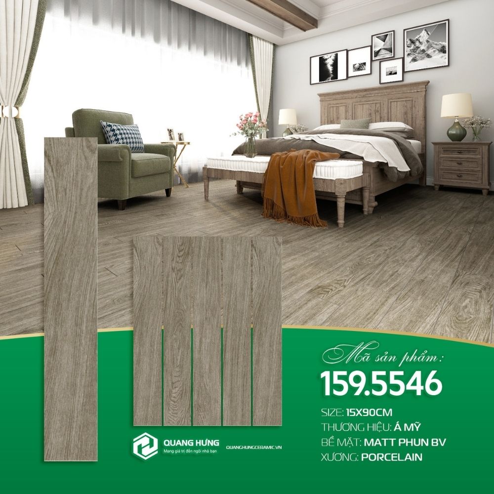 Gạch thanh gỗ 15x90cm