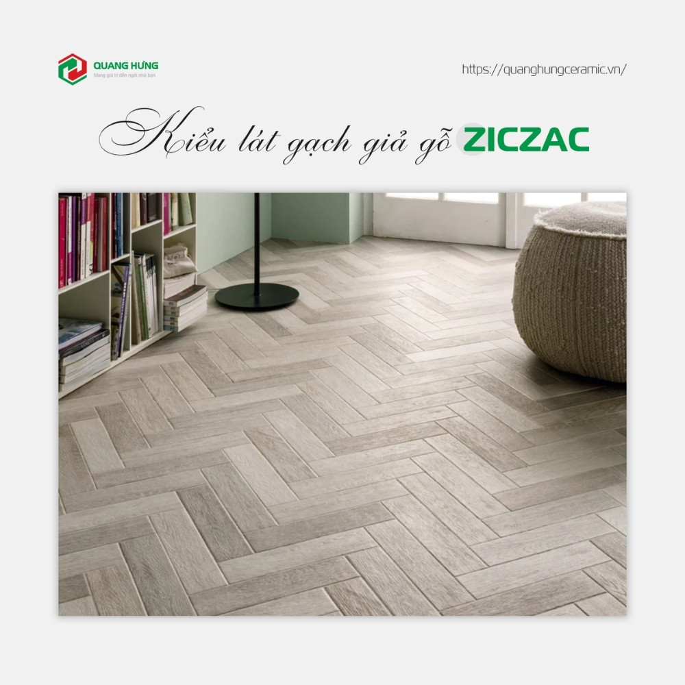 Kiểu lát ziczac (vuông góc 90 độ)