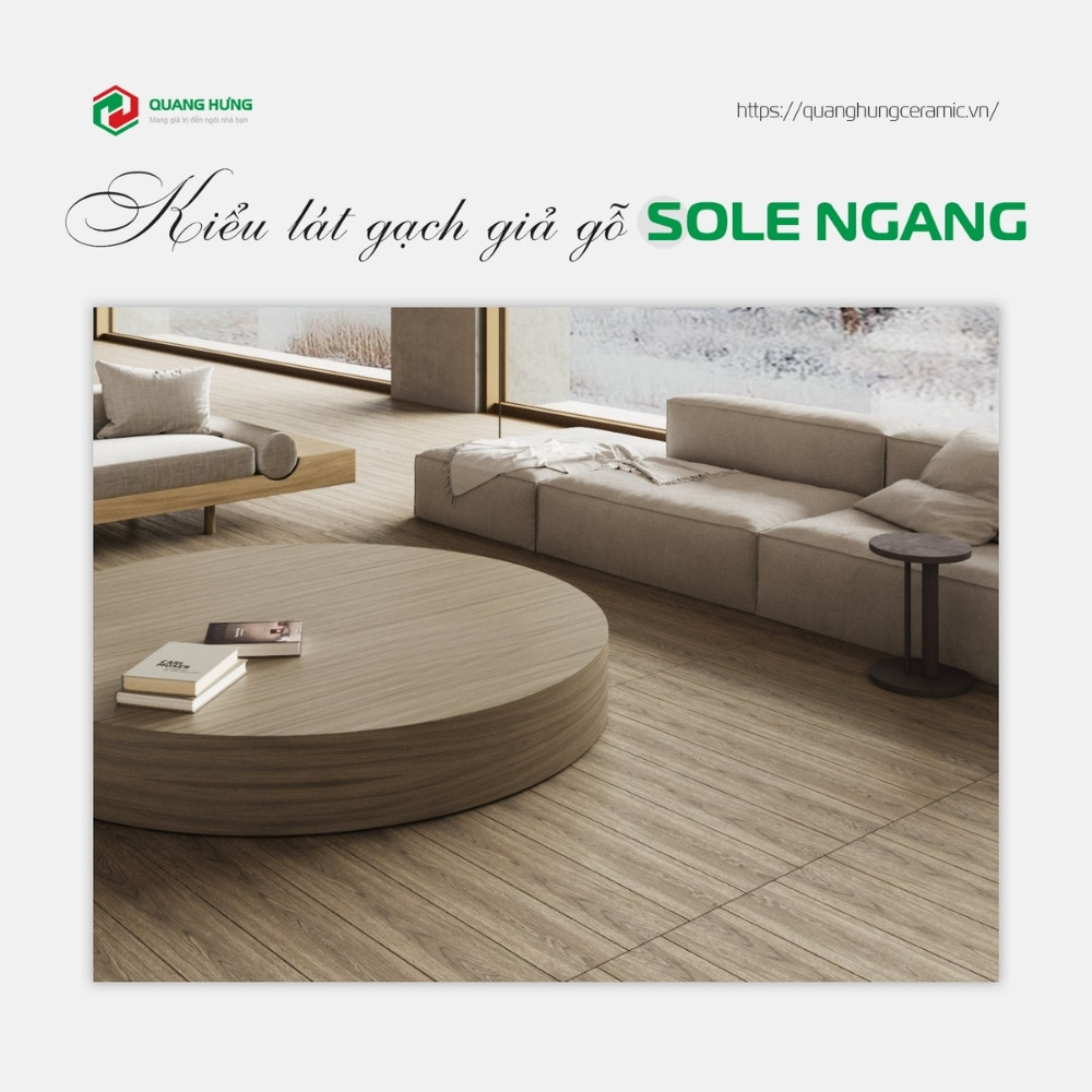Kiểu lát gạch giả gỗ sole ngang