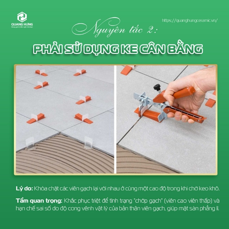 2. Sử dụng ke cân bằng