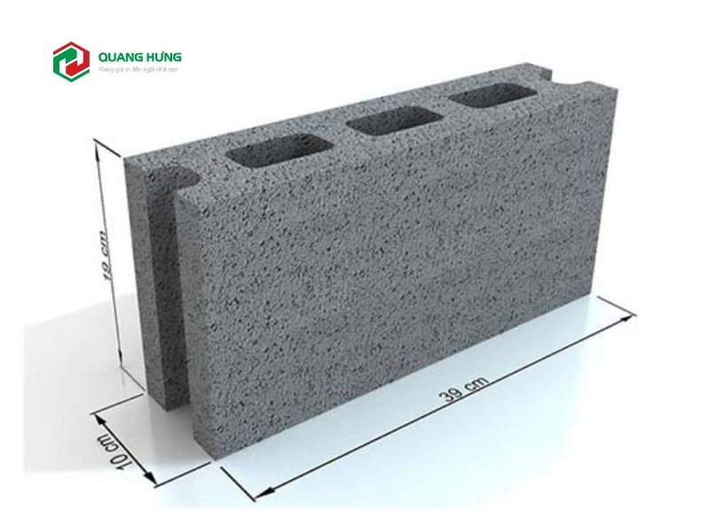 Kích thước gạch block xi măng cốt liệu